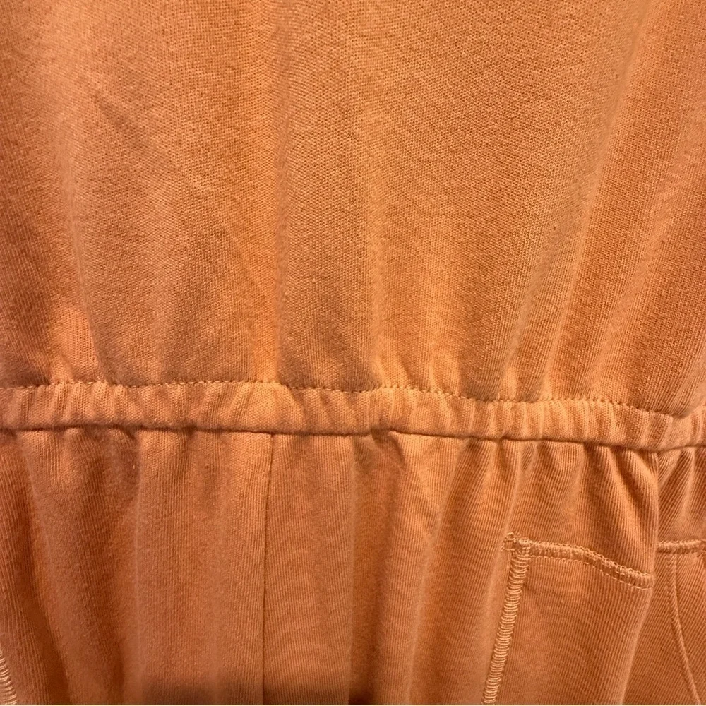 Zenana V-Neck Warm Orange-Brown Cotton Romper - Picture 6 of 7